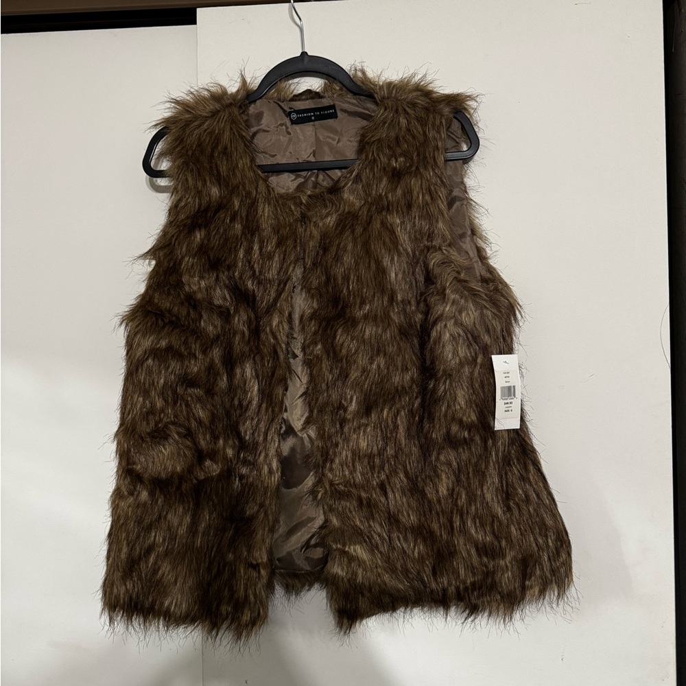 Chic Brown Faux Fur Vest